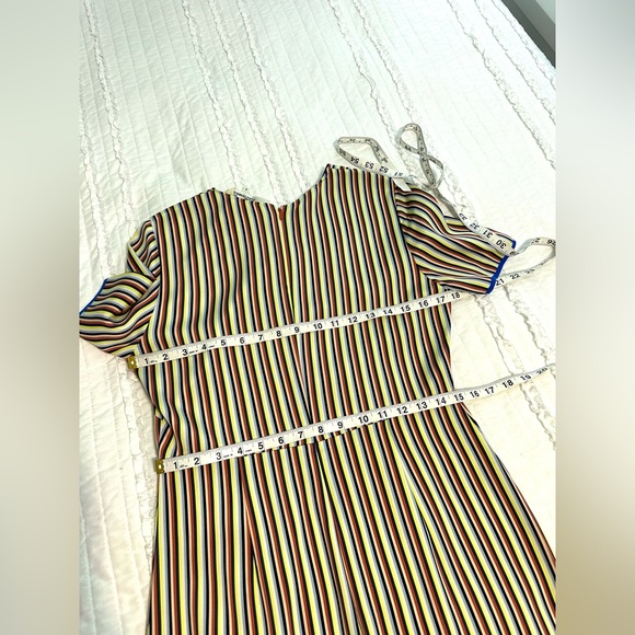 Vintage DVF Diane Von Furstenberg Retro Mod Rainbow Strior Sheath Dress MIDI 8 - Picture 9 of 11